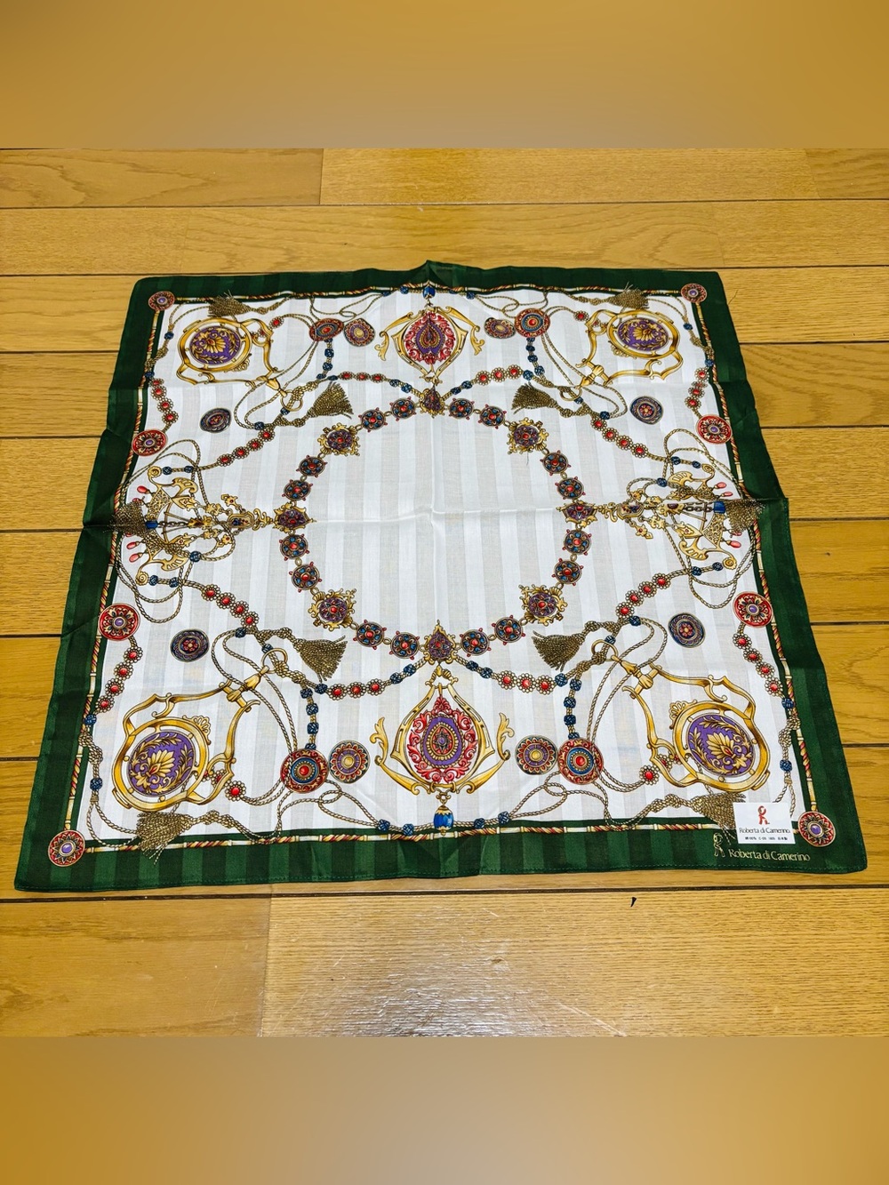 Roberta Di Camerino 100% Cotton Multicolor Handkerchief/Bandana/Scarf 45cm 18”